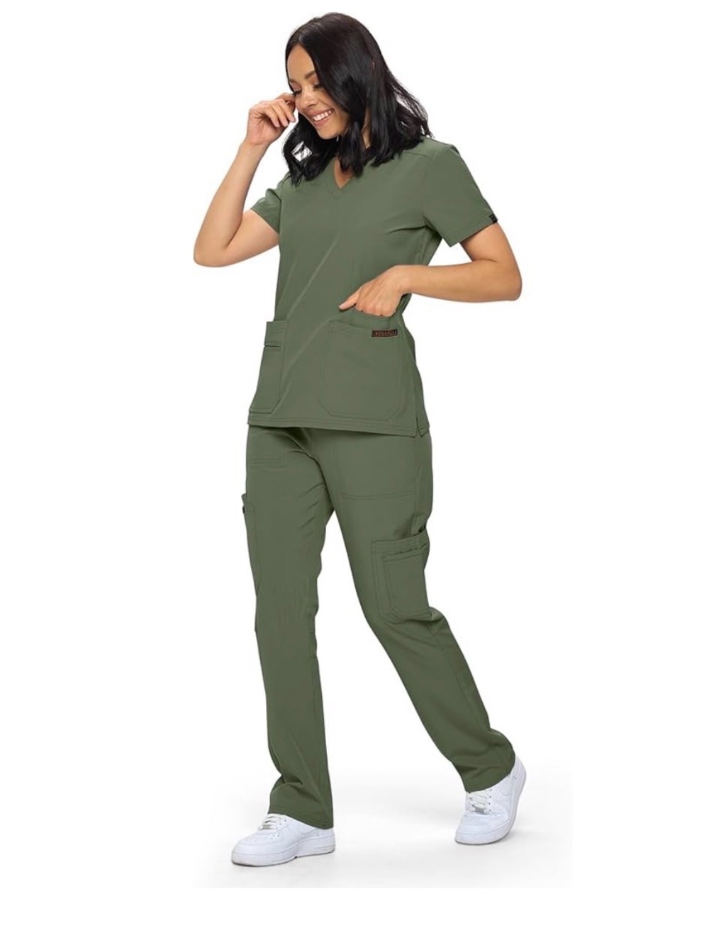 Women’s Olive Green uniform Cargo Scrub Pants